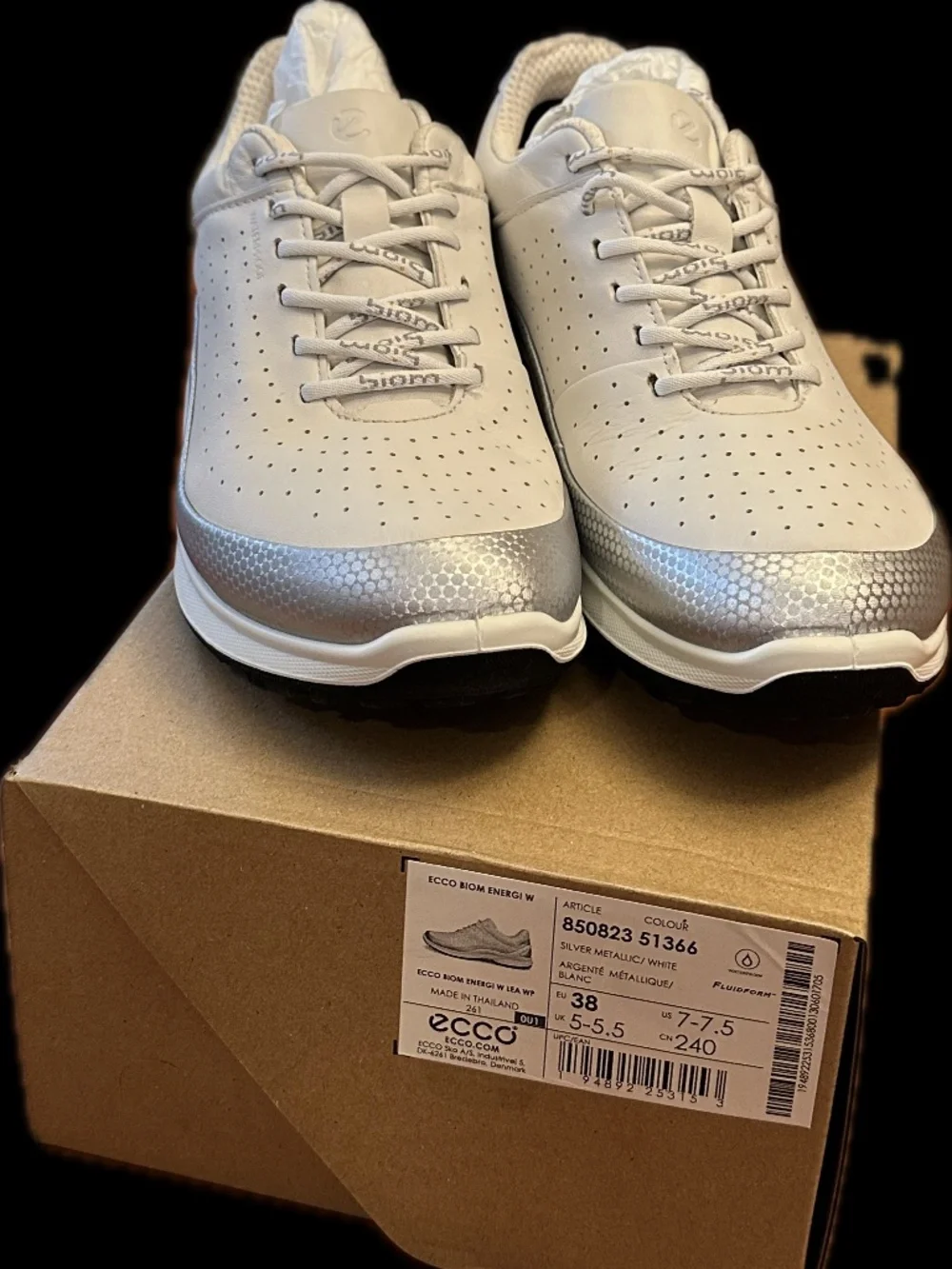 Women’s ECCO BIOM ENERGI Waterproof Leather Sneakers, NEW IN BOX, size 38